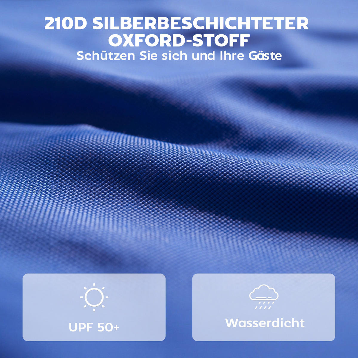 SEITENTEILE-FÜR-PAVILLON 3er Set Oxford-Gewebe Blau - Dunkelblau, Textil (200/1/300cm) - Outsunny