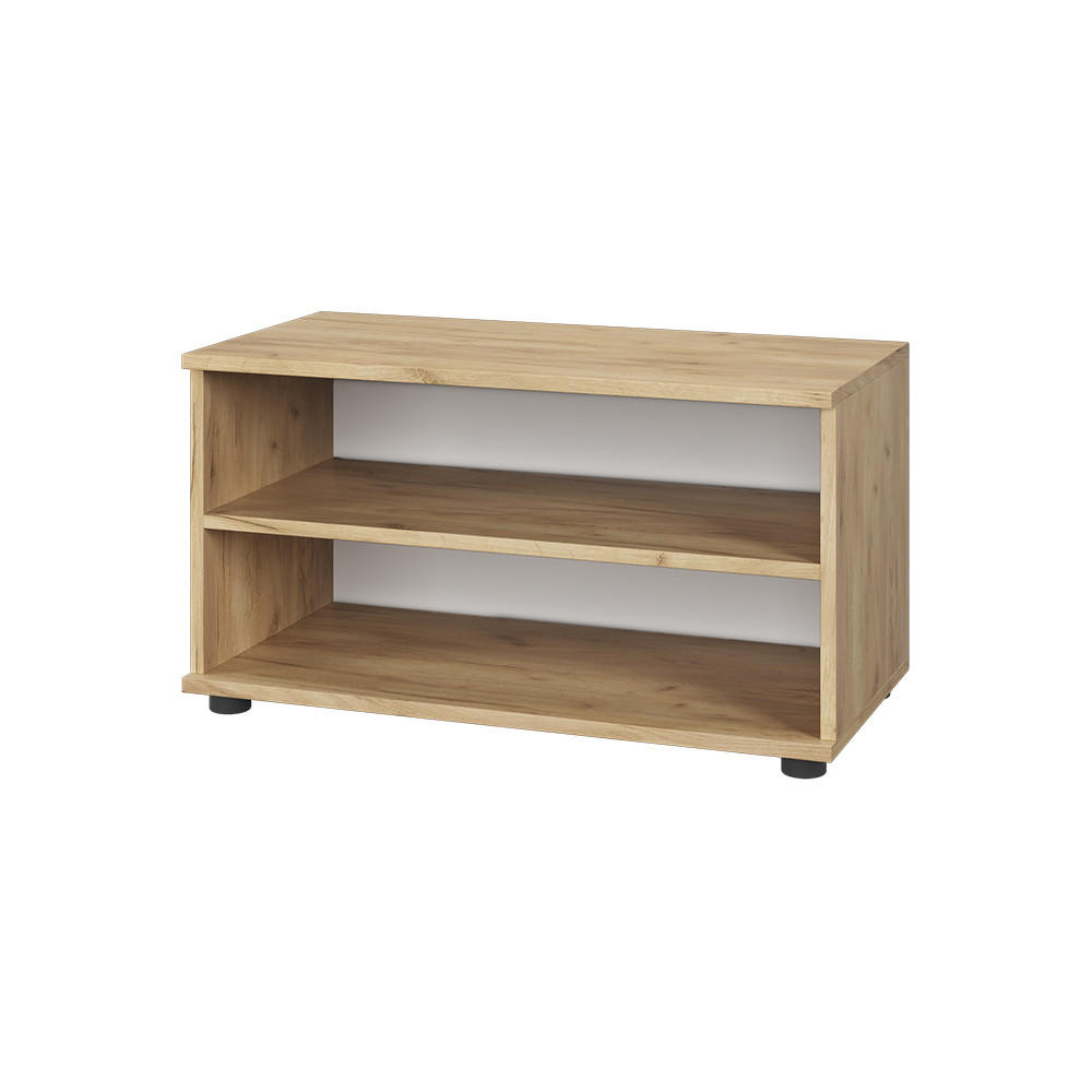 Vicco SKŘÍŇKA DO OBÝVACÍHO POKOJE Berno Zlatá síla dub/bílá 70.8 x 38.9 cm se 2 přihrádkami