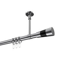 GARDINENSTANGEN-SET Sonette Tanara 120 cm, 1-läufig, 20 mm Ø Chrom - Chromfarben/Schwarz, Metall (120cm) - INTERDECO