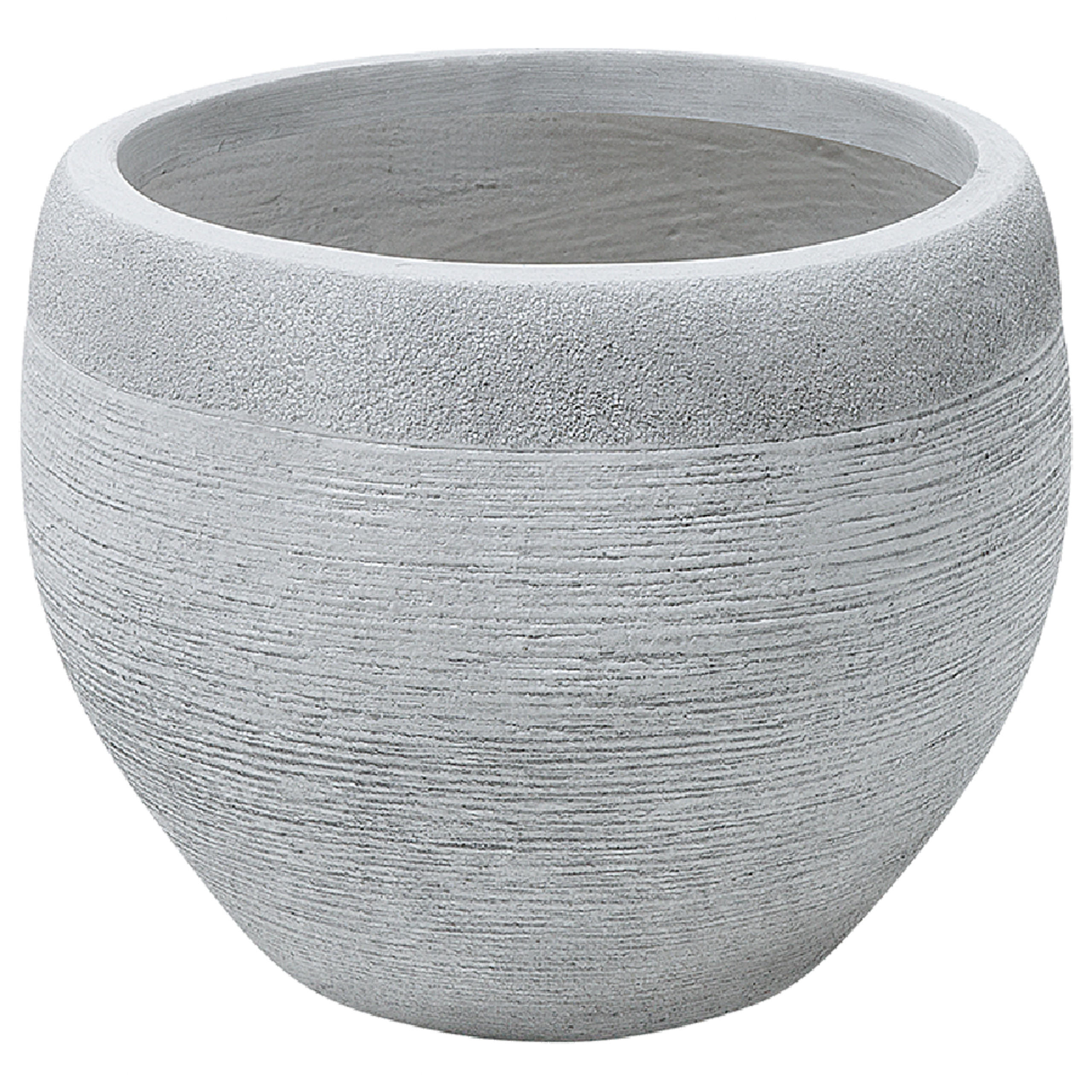 BLUMENTOPF weiß rund 38/38/30 cm Zakros - Weiß, Naturmaterialien (30cm) - Beliani