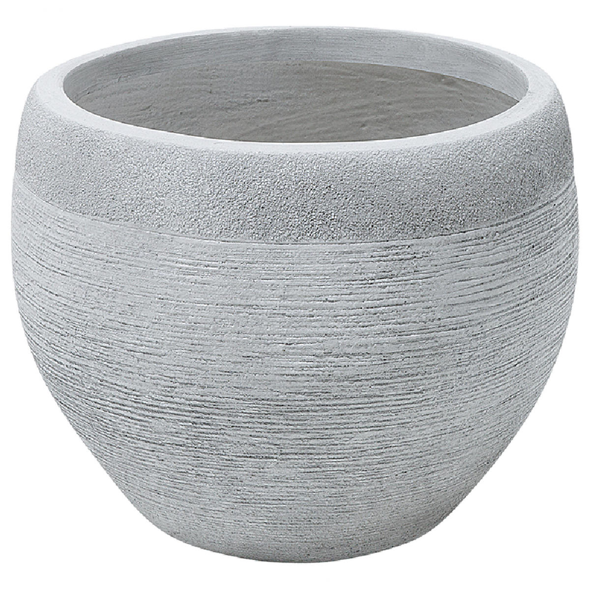BLUMENTOPF weiß rund 38/38/30 cm Zakros - Weiß, Naturmaterialen (30cm) - Beliani