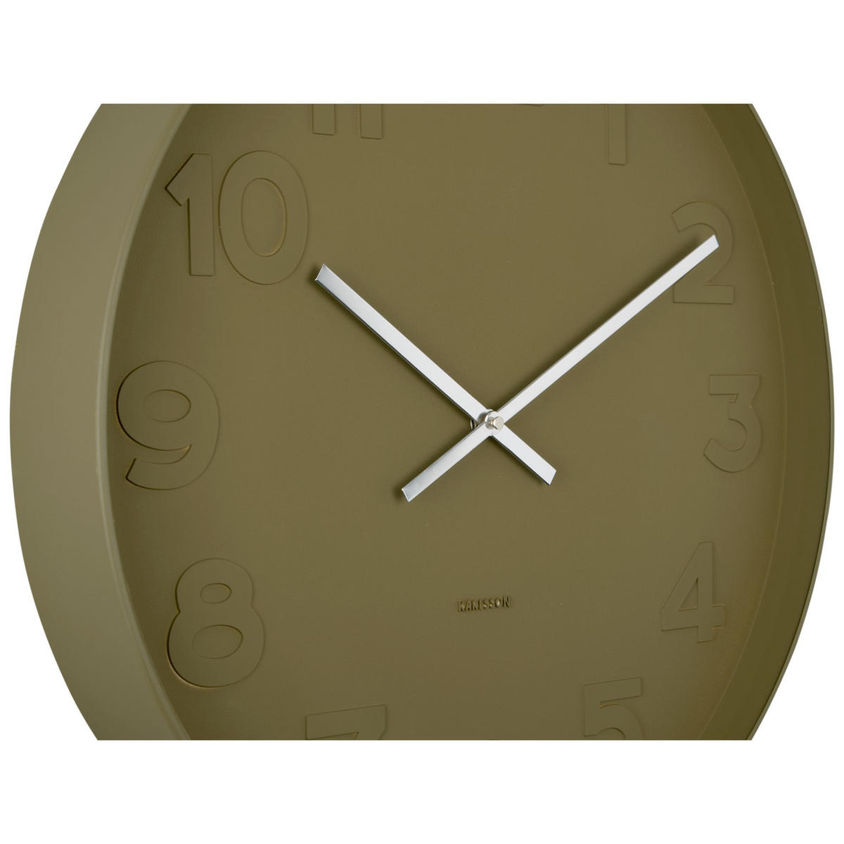 WANDUHR Mr. Green Numbers Ø51 cm - Grün, Metall (51/51/7cm) - Karlsson