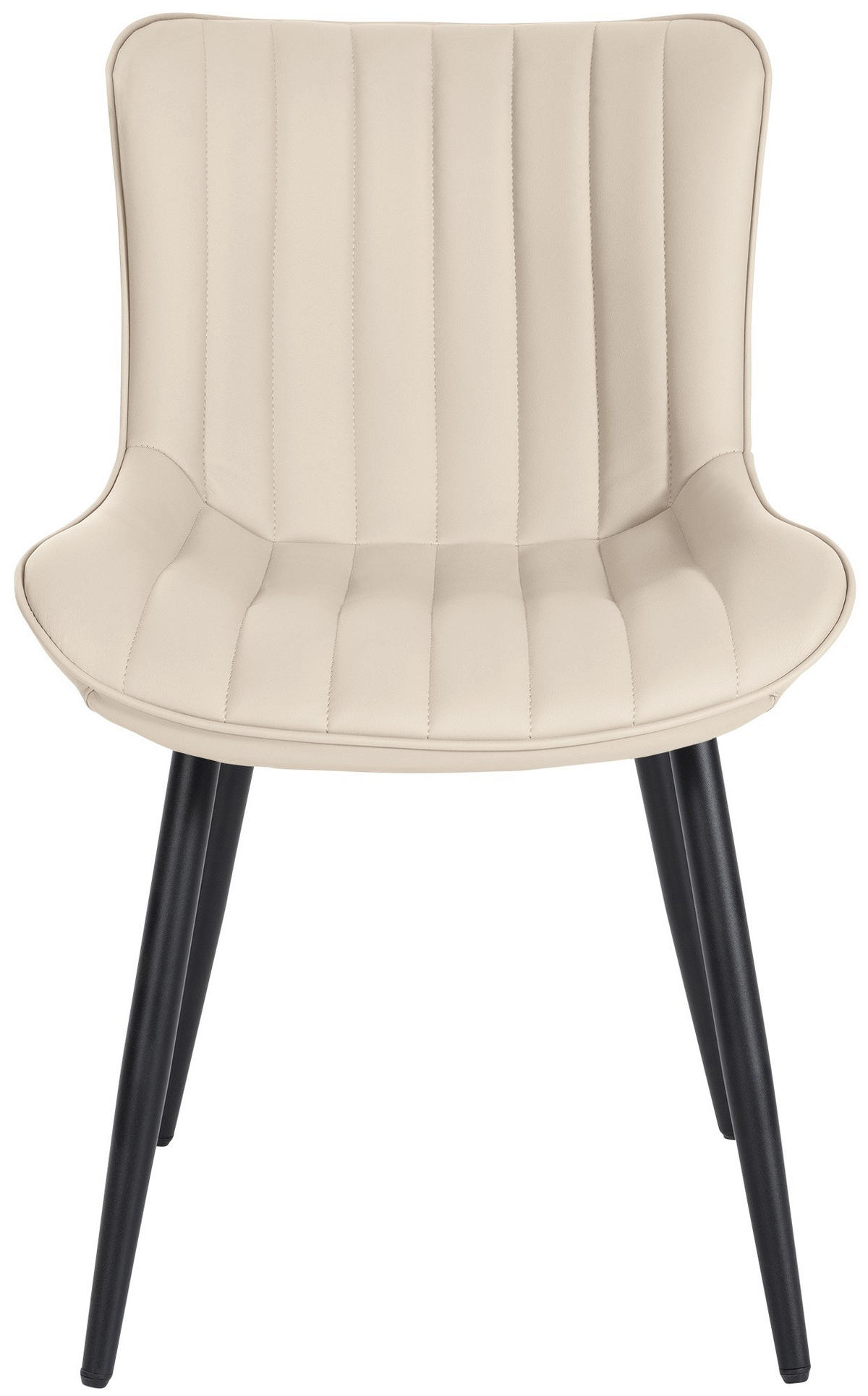 STUHL Lederlook creme - Creme/Schwarz, Textil/Metall (50/81/61cm) - CLP