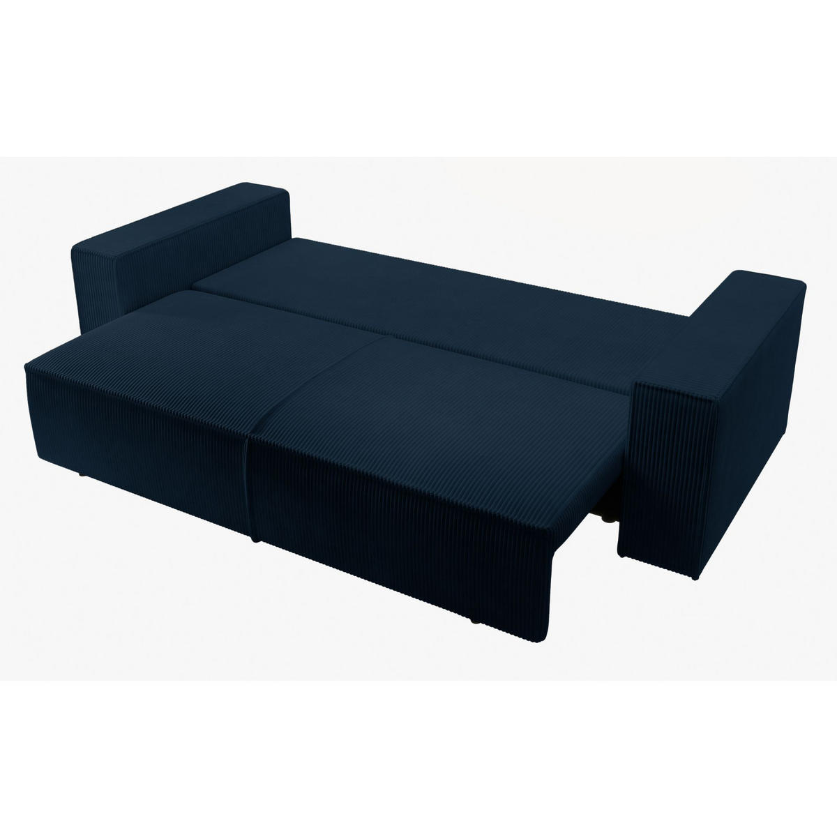 SCHLAFSOFA Farese Dunkelblau Cordbezug - Schwarz/Dunkelblau, Kunststoff/Textil (257/85/102cm) - Selsey