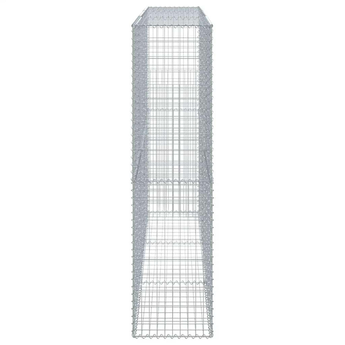 GABIONE Mit Deckel 300/50/200 Cm Verzinktes Eisen - Silberfarben, Metall (300/200/50cm) - vidaXL