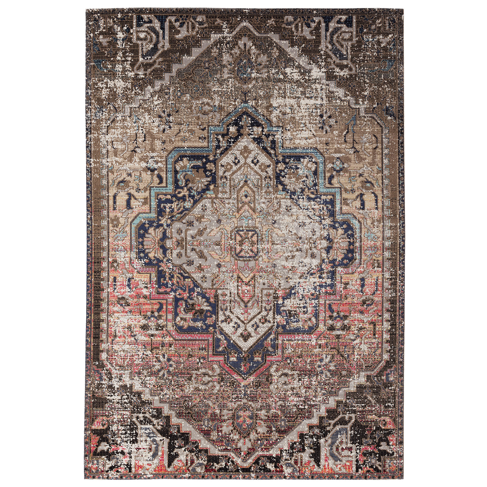 KURZFLOR DESIGNER TEPPICH MODERN VINTAGE ORIENT MUSTER - Braun, Textil (120/170cm) - Pergamon