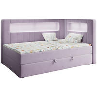 BOXSPRINGBETT JUNIOR GOLD 3 90/200 Violett - rechte Seite - Violett, Holz/Textil (90/200cm) - MKS