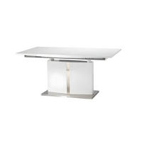 ESSTISCH ausziehbar - Edelstahl - MDF lackiert - Weiß - TRINITY - Schwarz, Holz (200/90/76cm) - Vente-Unique