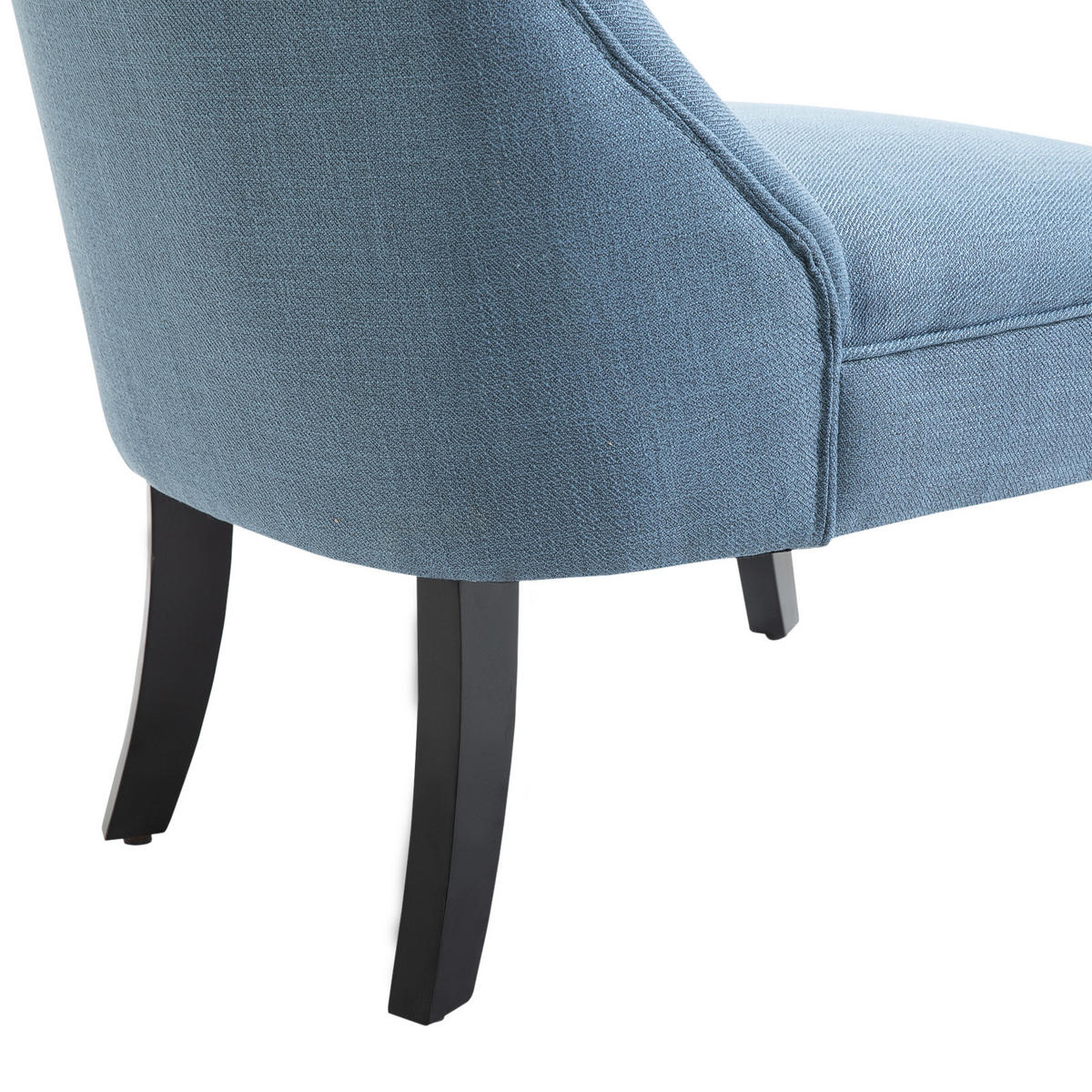 SESSEL DE-06859 mit Rückenkissen, Leinenoptik und Holzbeinen Blau - Blau, Holz (69/77/52.5cm) - ComfortXL