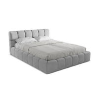 POLSTERBETT mit Bettkasten und Lattenrost 180x228 Grau - Hellgrau/Schwarz, Kunststoff/Textil (160/200cm) - LaMiaSofa