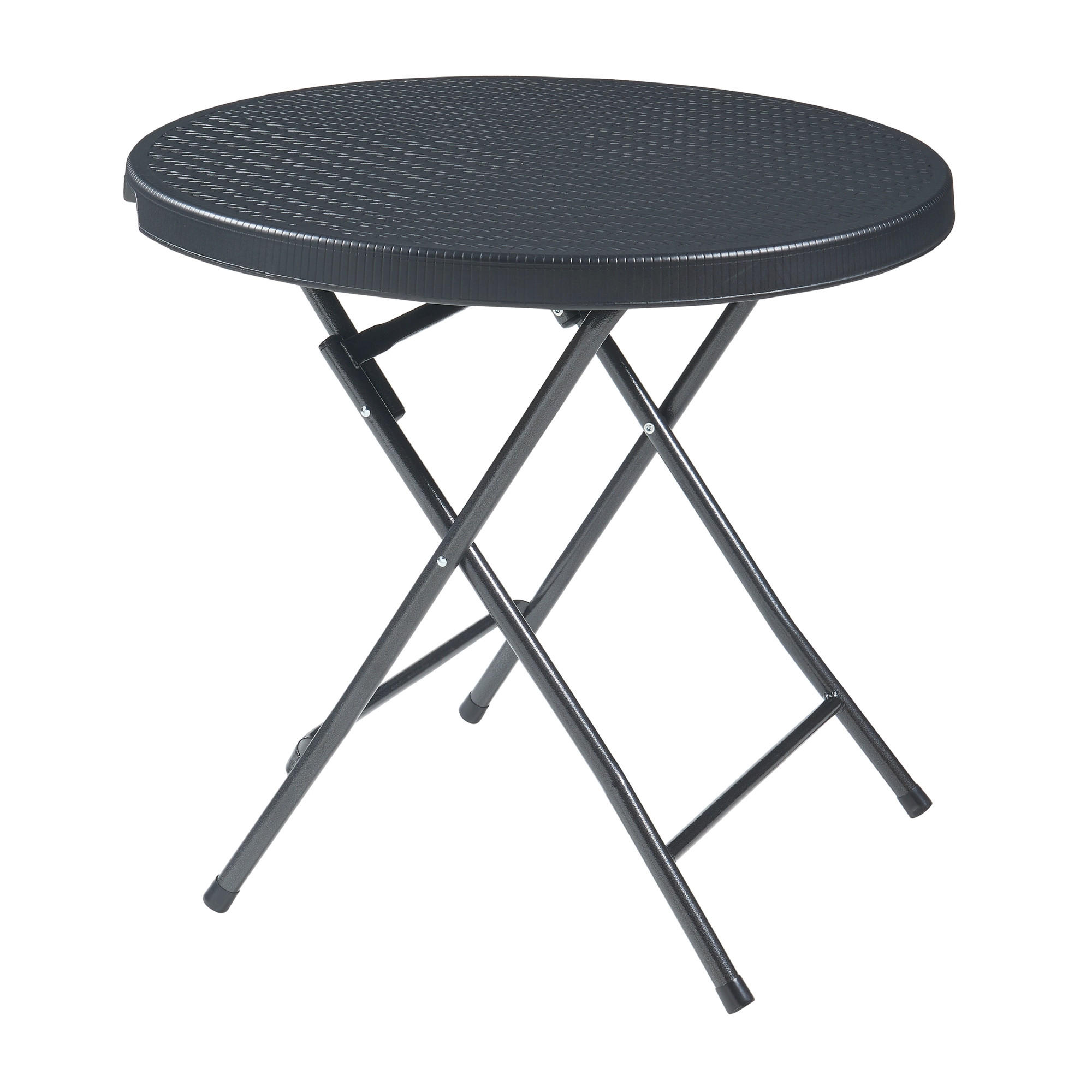 KLAPPTISCH Mark - Schwarz, Kunststoff/Metall (80/80/74cm) - [en.casa]