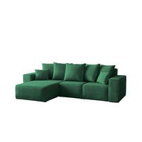 ECKSOFA L-Form Premium Kollektion ELLA Stoff Velours Noel Grün Links - Grün, Holz/Textil (168/262cm) - Kaiser Möbel