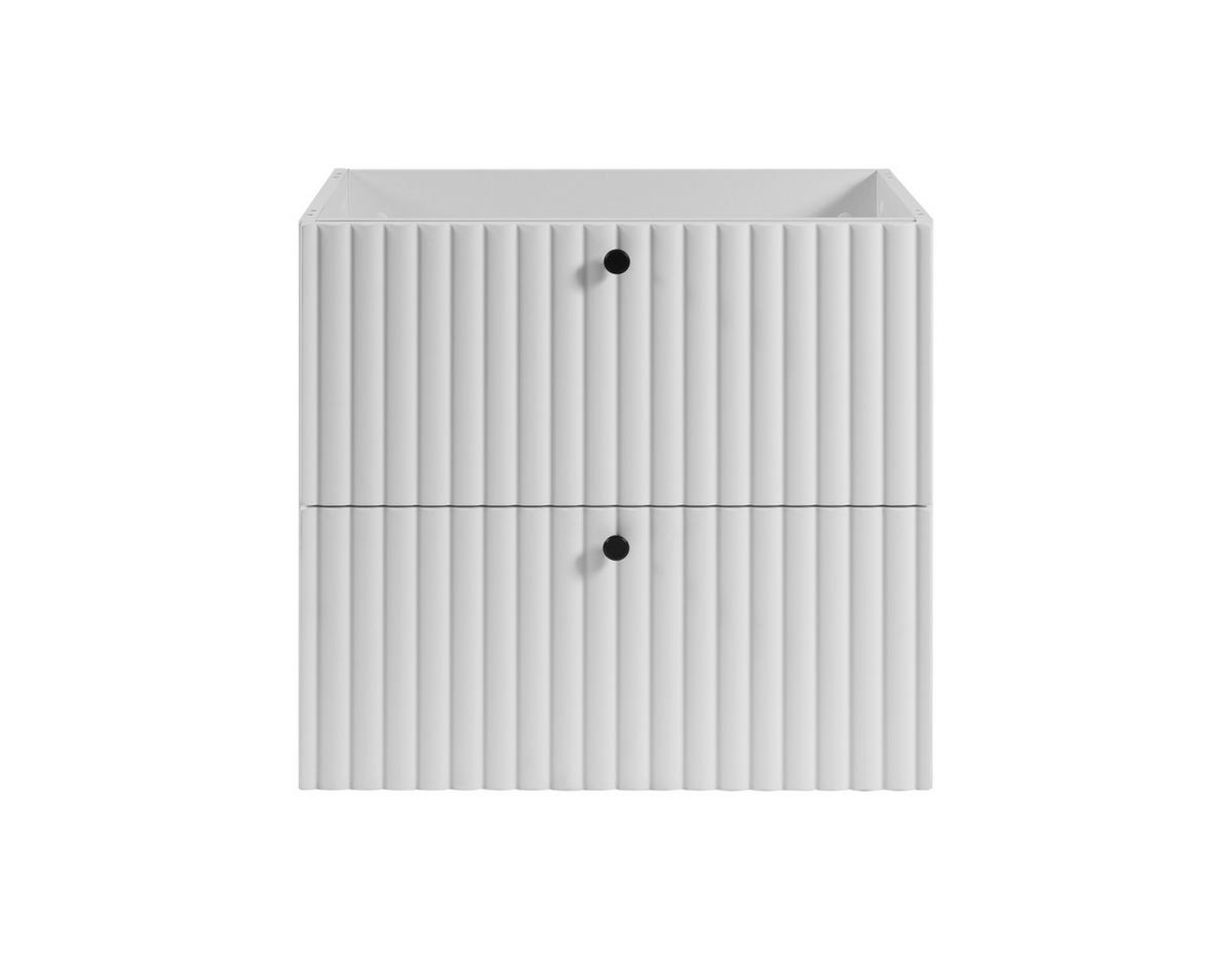 BADEZIMMERSCHRANK: Weiß / Platte Helle Eiche / Griffe Schwarz / Beine Schwarz, 60 x 44,4 x 73,6 cm - Schwarz/Weiß, Holzwerkstoff (60/73.6/44.4cm) - 3XE LIVING