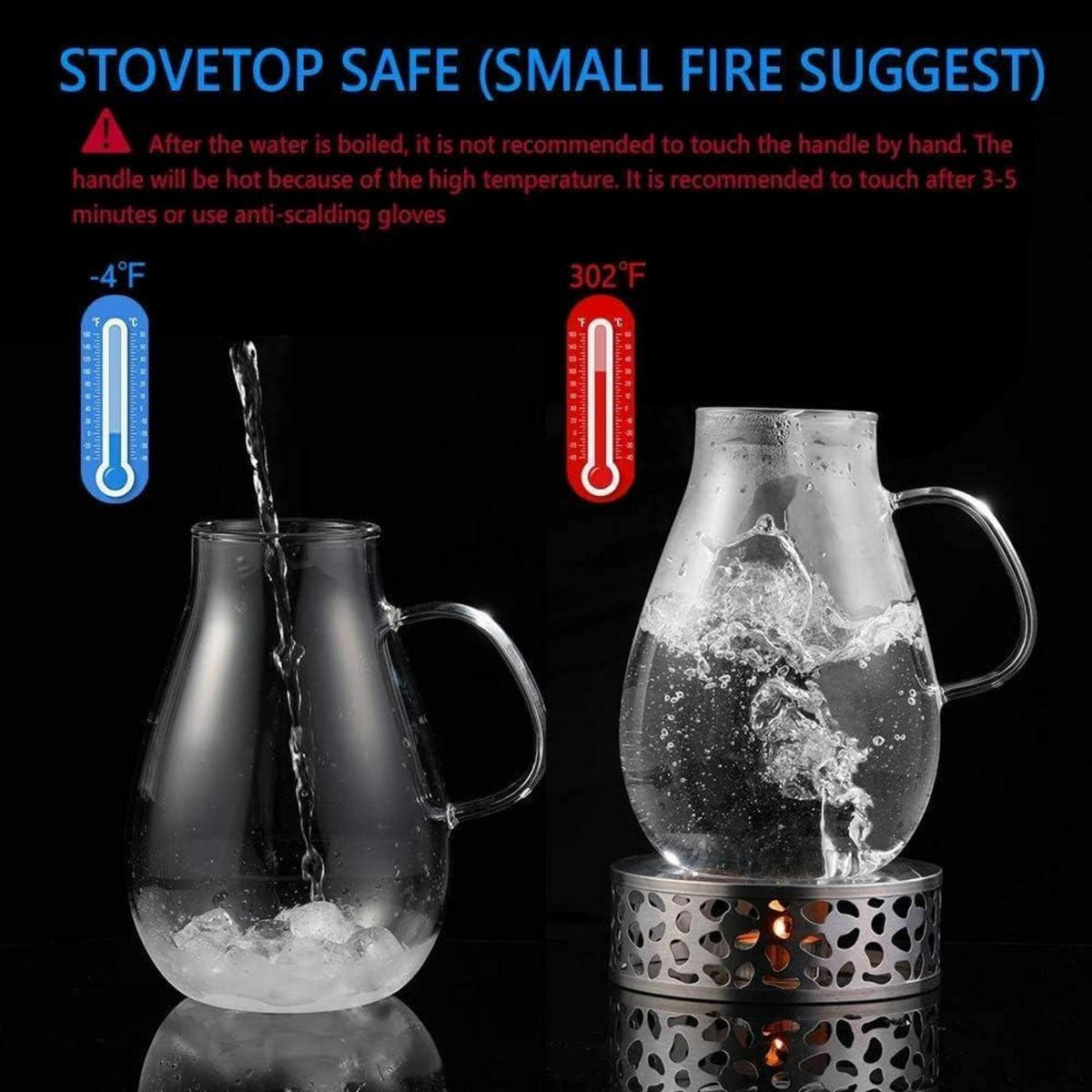 GLASKARAFFE mit Edelstahl Deckel 2L - Transparent, Glas (11/9.3cm)