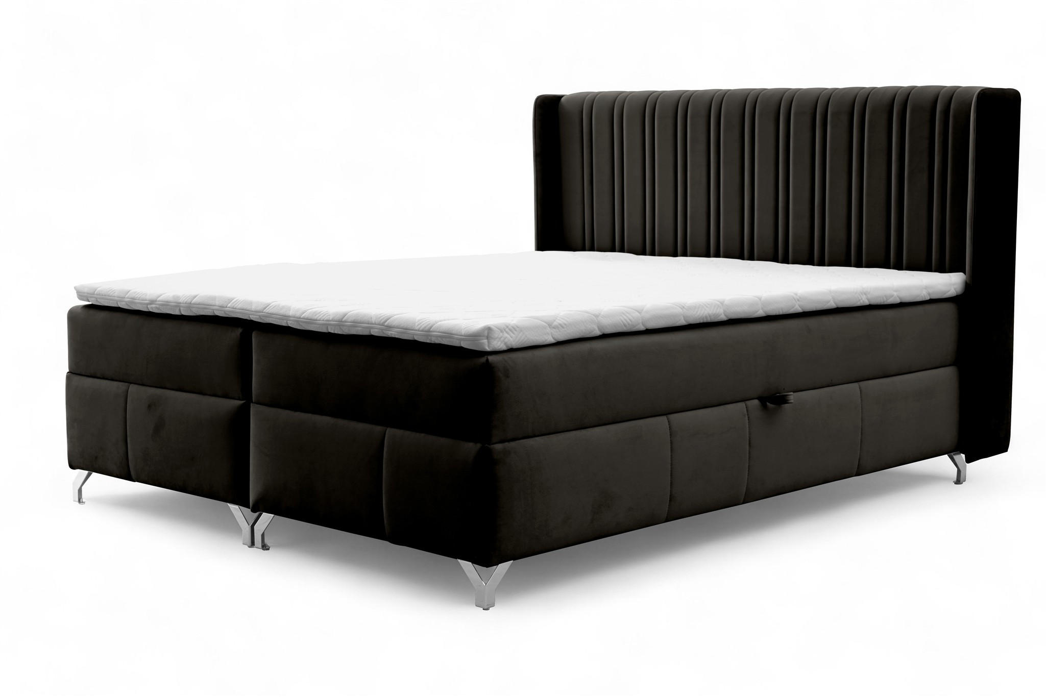 BOXBETT Damien - Schwarz, Holzwerkstoff/Textil (140/200cm) - Fun Möbel