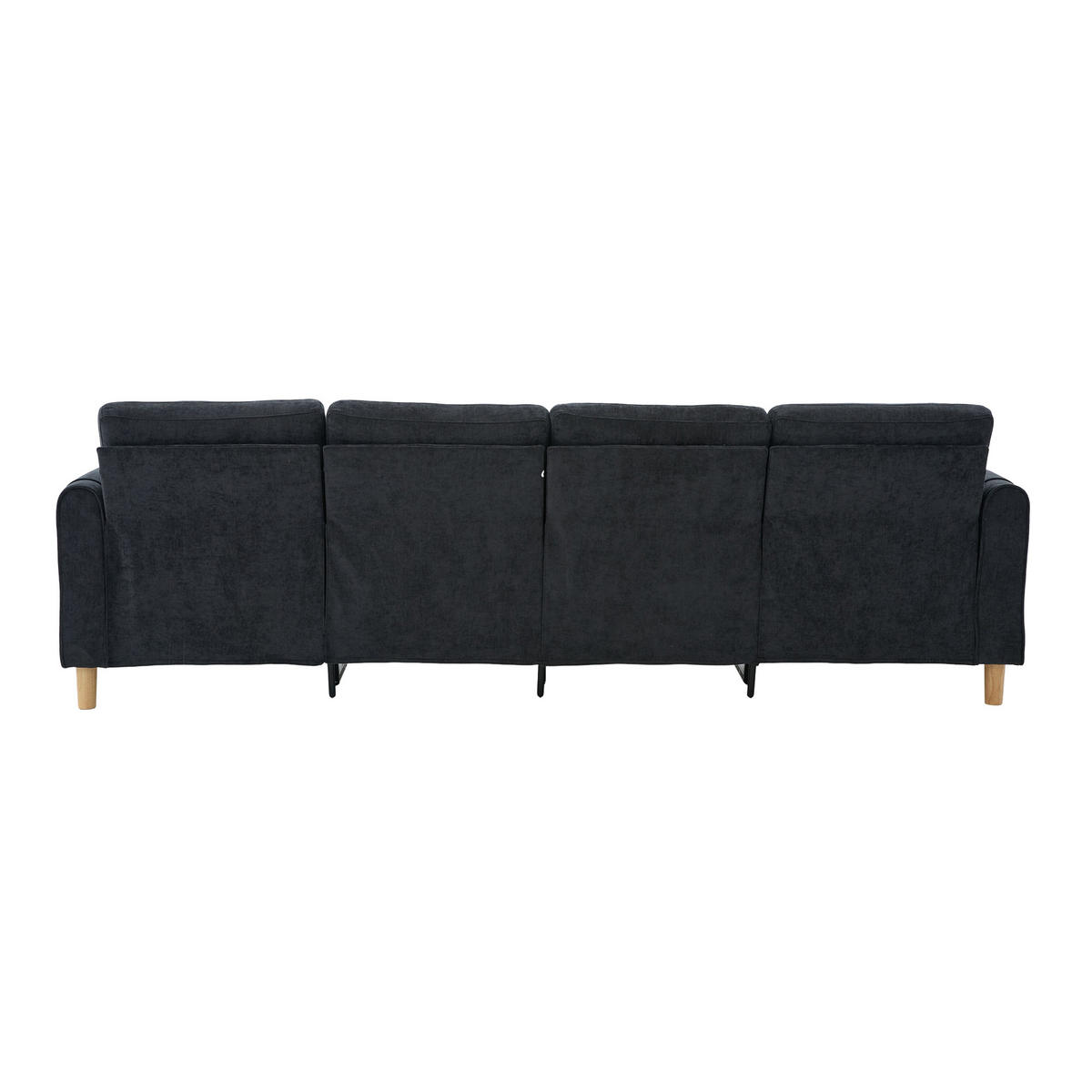 WOHNLANDSCHAFT DE-33935 modular mit Stauraumhockern Schwarz - Schwarz, Holz (77/86/261cm) - ComfortXL