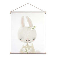 POSTER aus Stoff 40x50 cm Bild Kinderzimmer Hase - Anthrazit, Textil (40/50/2cm) - artissimo