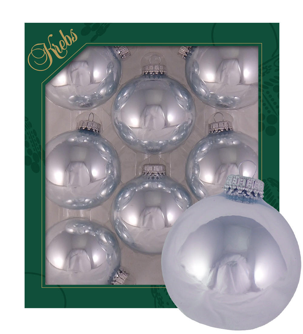 CHRISTBAUMKUGELN Uni-Design Aureline Grau 7cm (Glas / 8 Stk.) - Grau, Glas (6/7/6cm) - Krebs Glas Lauscha