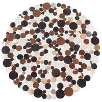 KURZFLOR-TEPPICH Sorgun 140/140 cm - Braun, Fell (140/140cm) - Beliani