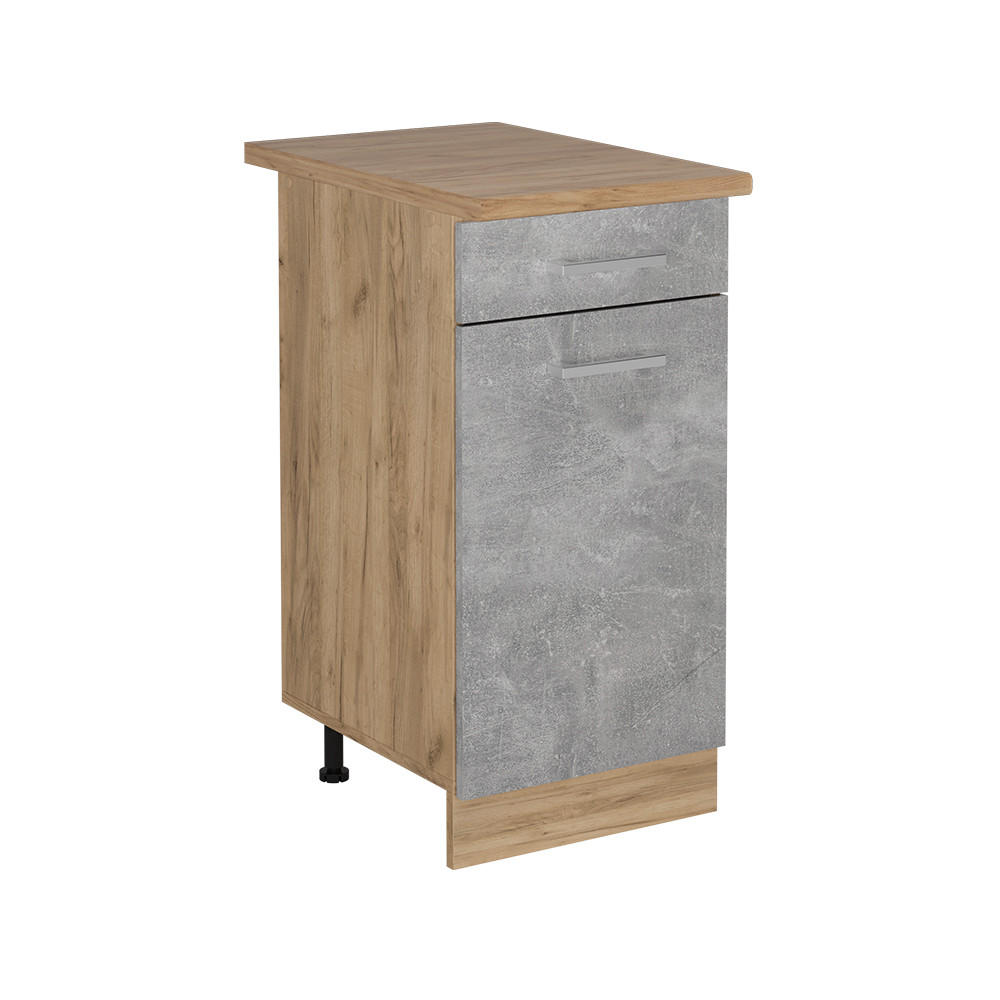 KÖKSUNDERSKÅP R-Line betong 40 cm , AP Oak Grå, Honungsek 81.6/40/60 cm