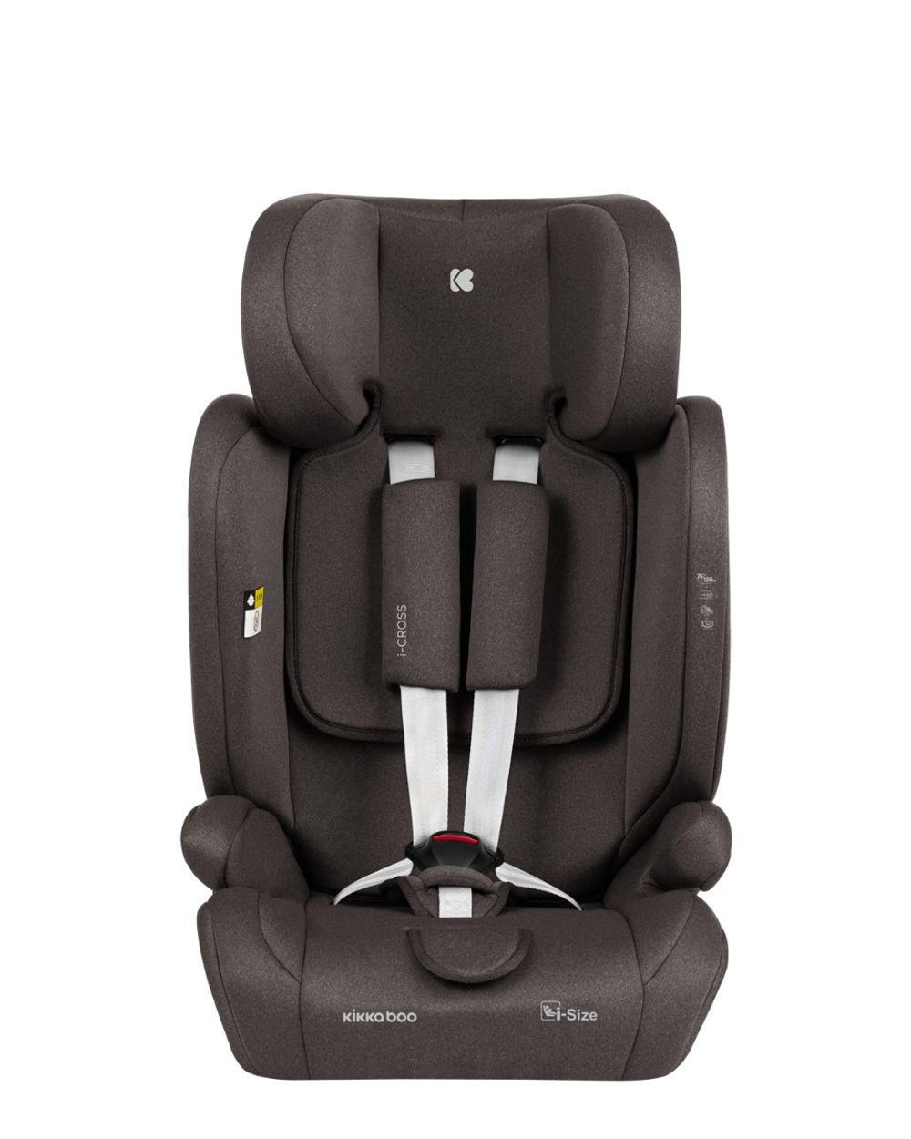 KINDERSITZ i-Cross i-Size Braun (76-150cm) Isofix Top Tether Kopfstütze Gurt - Braun, Kunststoff (40/56/49cm) - Kikka boo