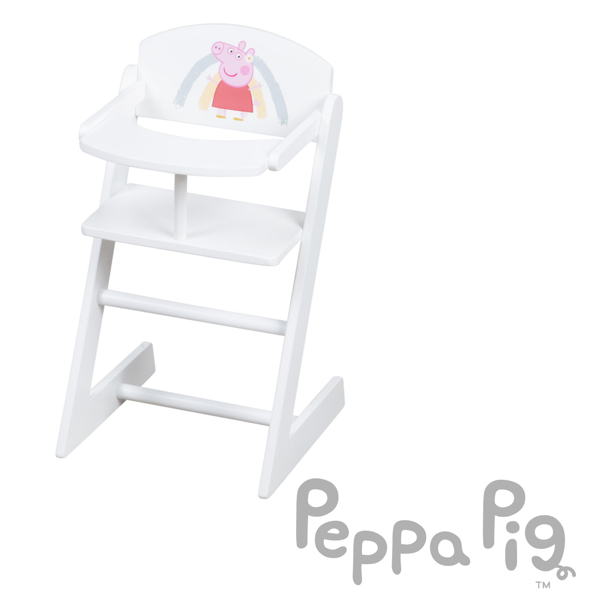 PUPPENHOCHSTUHL Peppa Pig - Weiß, Holzwerkstoff (27.5/52/34cm) - Roba