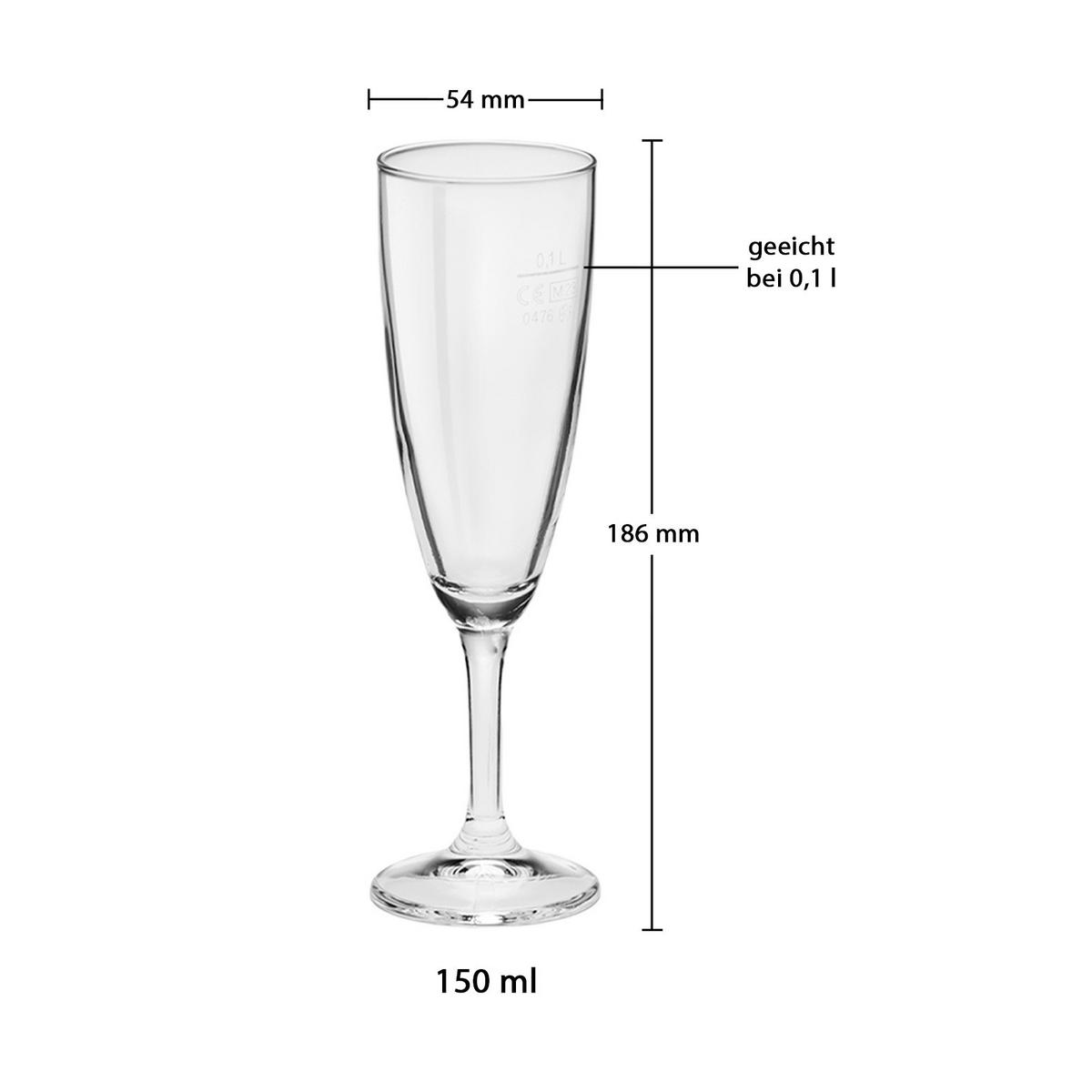 SEKTKELCHE GEEICHT Prosecco transparent 0,1 l 24er Set - Transparent, Glas (0.15L) - Bormioli Rocco