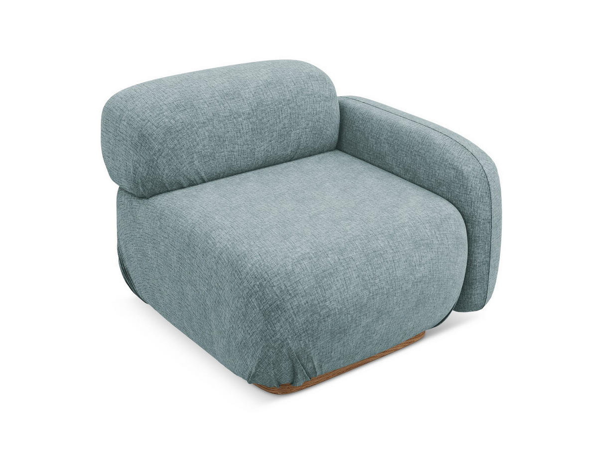 SOFAELEMENT Rechts Chenille Stoff Blau - Blau/Blaugrau, Holz/Textil (95/73/95cm) - Makamii