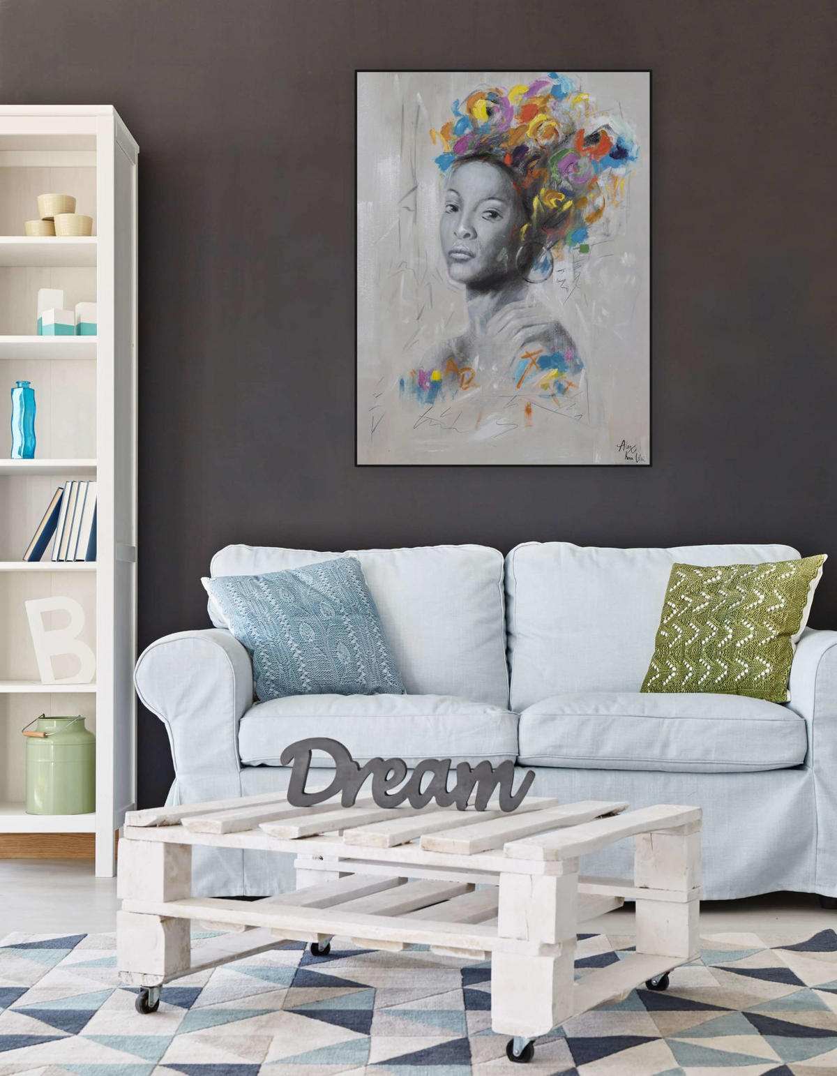 RUČNE MAĽOVANÝ AKRYLOVÝ OBRAZ 75/100 cm, viacfarebný, zvierací motív - viacfarebná, drevo/textil (75/100cm) - KUNSTLOFT