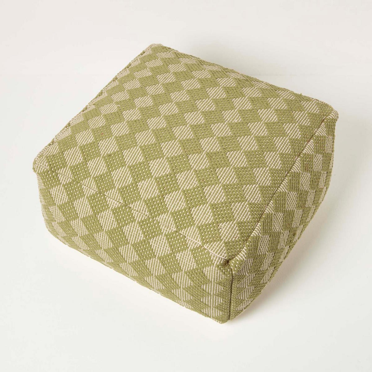 SITZPOUF Lima grün gemustert, 55/55/30 cm - Grün, Textil (55/30/55cm) - Homescapes