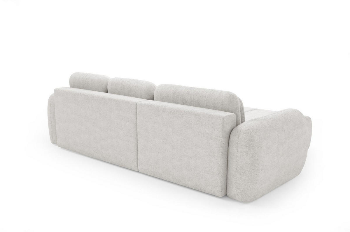 ECKSOFA Caria Mit Schlaffunktion - Weiß, Holzwerkstoff/Textil (304/190cm) - Fun Möbel