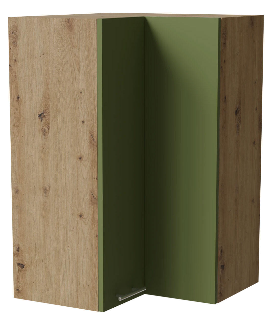 ECKHÄNGESCHRANK Brerra W14/60 Eiche Artisan / RAL 6025 farngrün Matt 60 / 60 / 96cm - Eiche Artisan/Grün, Holz/Holzwerkstoff (60/96/60cm) - Feldmann-Wohnen
