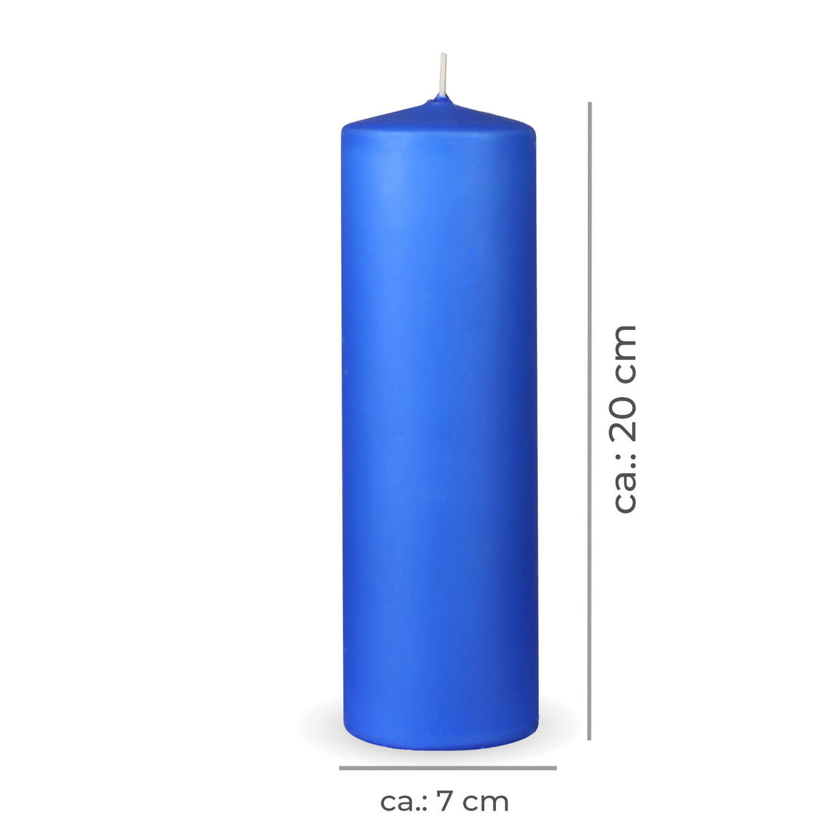 STUMPENKERZEN "Dunkelblau", Größe Ø7cm x Höhe: 20 cm - Dunkelblau, Naturmaterialien (7/20cm) - HS Candle