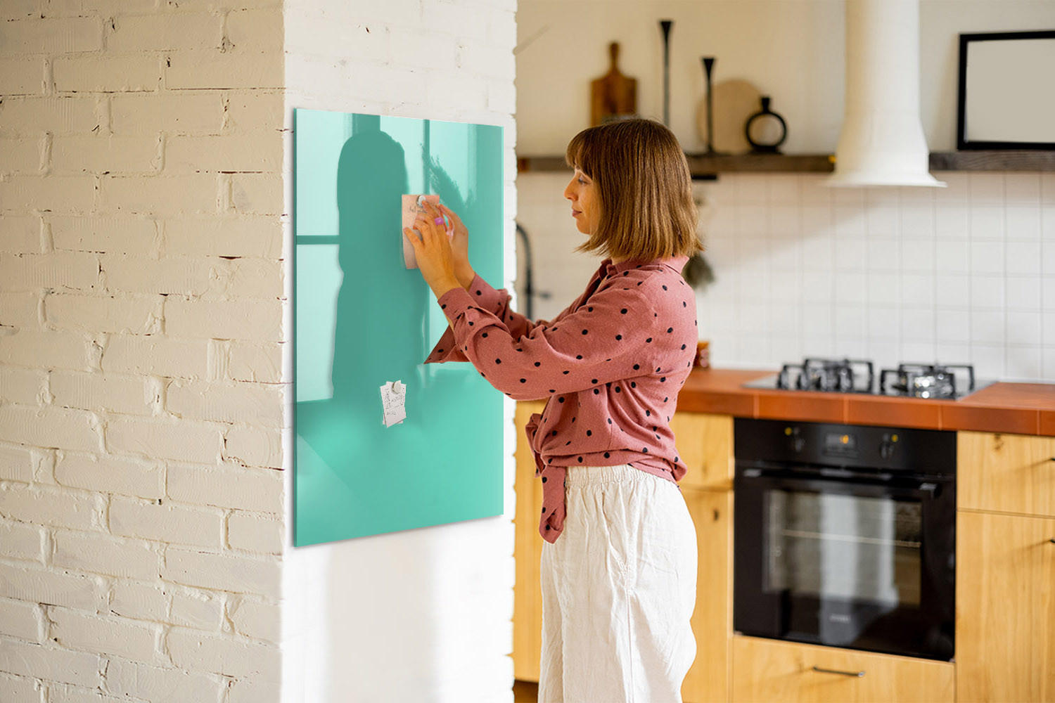 MAGNETTAFEL 70x100 Türkis schwarzer Marker - Türkis, Glas (70/0.4/100cm) - TULUP