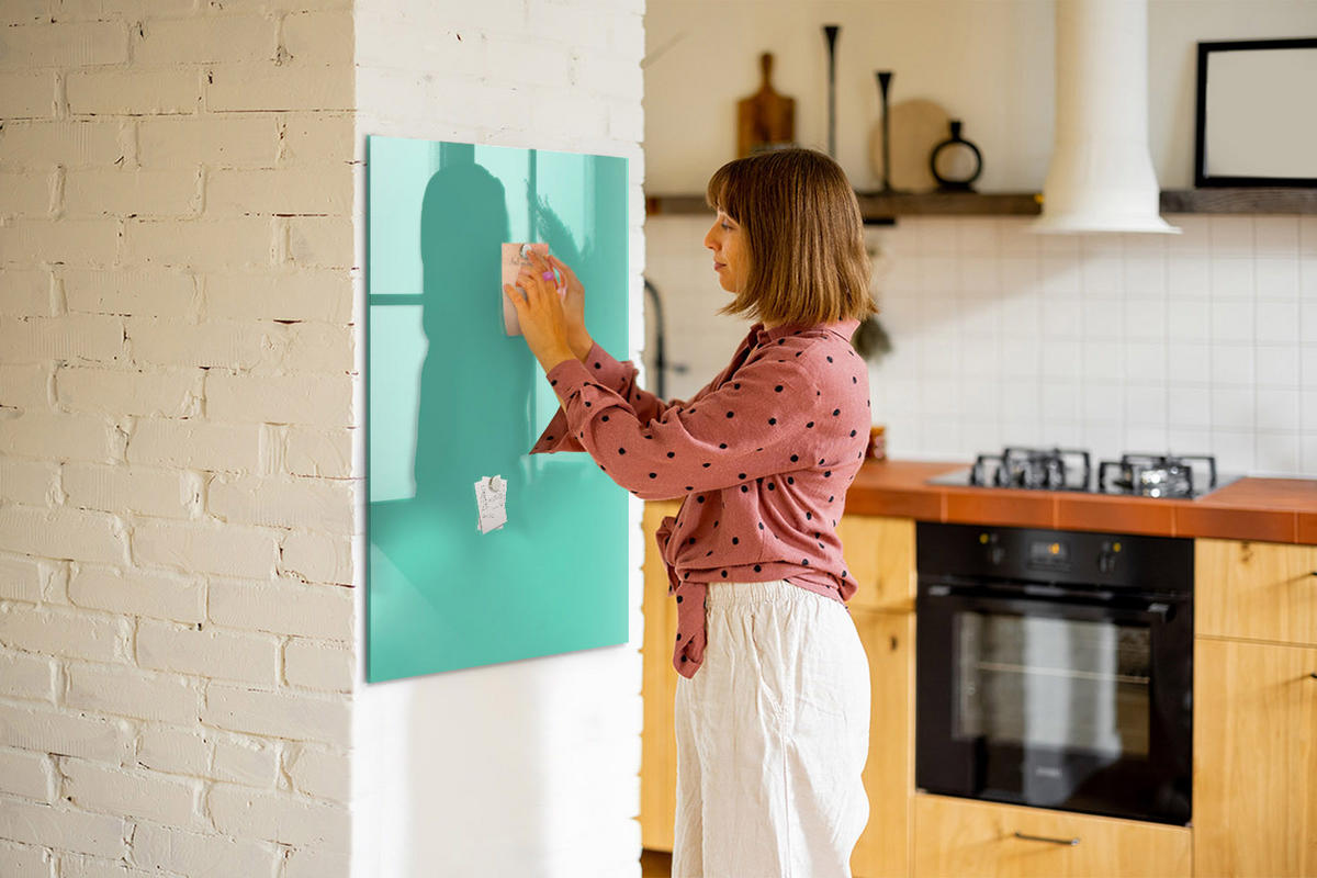 MAGNETTAFEL 70x100 Türkis schwarzer Marker - Türkis, Glas (70/0.4/100cm) - TULUP