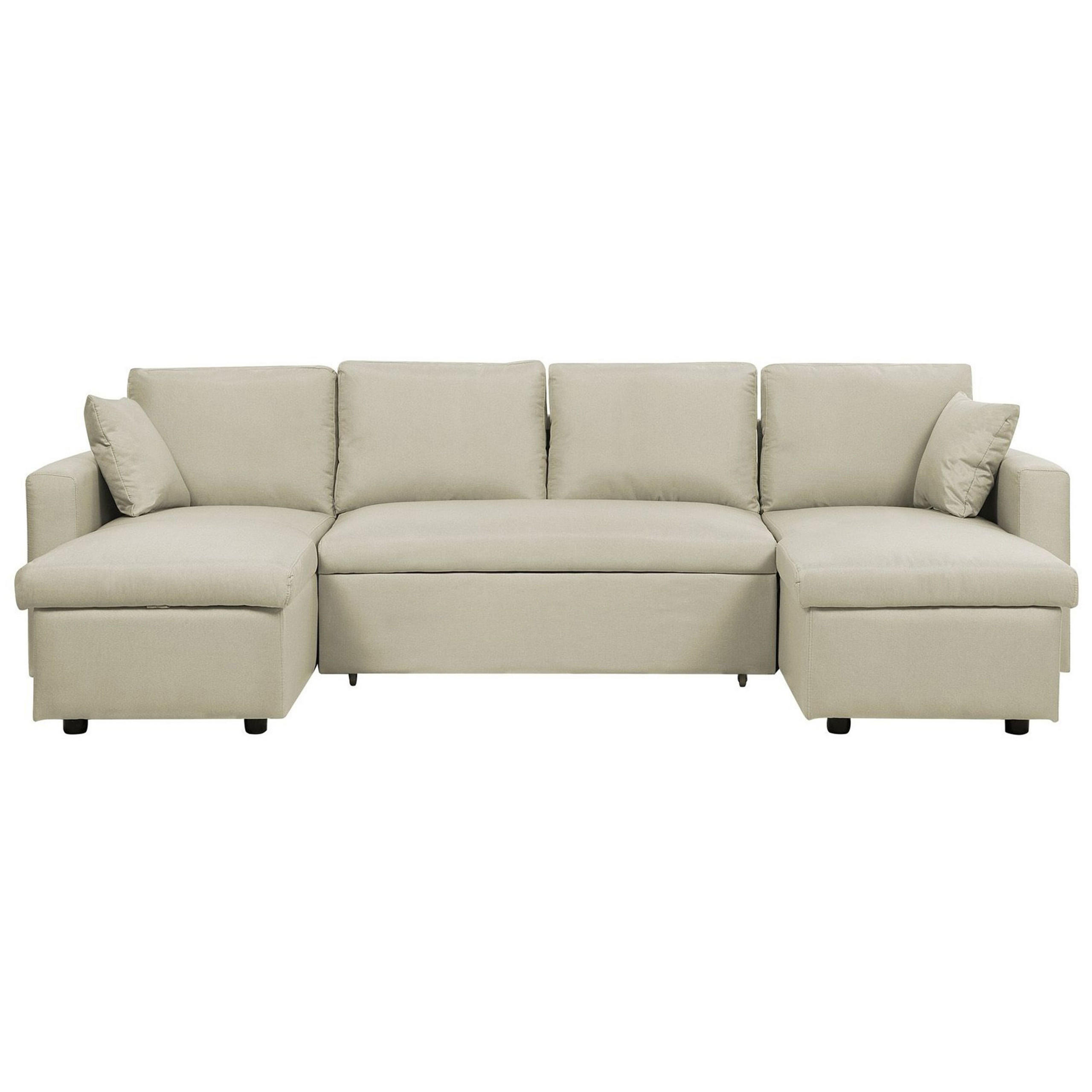 SCHLAFSOFA Polsterbezug Beige Sommen - Beige, Textil (287/86/147cm) - Beliani