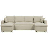 SCHLAFSOFA Polsterbezug Beige Sommen - Beige, Textil (287/86/147cm) - Beliani