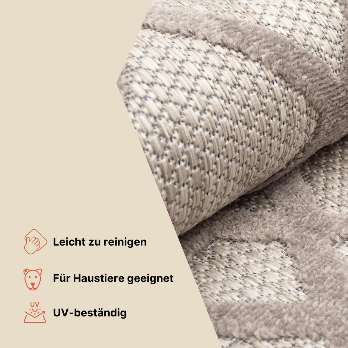 TEPPICH PATIO GRAU 180/270 cm - Grau, Textil (180/270cm) - Tapiso