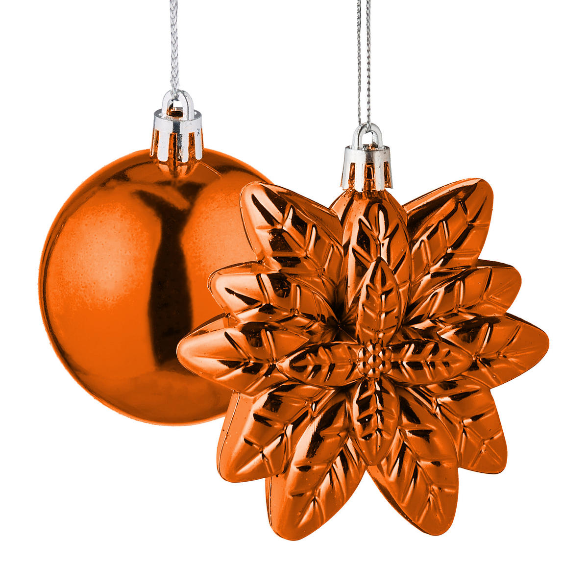 100-TLG.WEIHNACHTSKUGELN-SET - Orange, Kunststoff (30/24/12cm) - Relaxdays