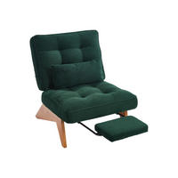 SESSEL Cord Smaragd mit Verstellbarer Rückenlehne und Kissen - Jadegrün, Holzwerkstoff/Textil (73/90/127cm) - WISHDOR