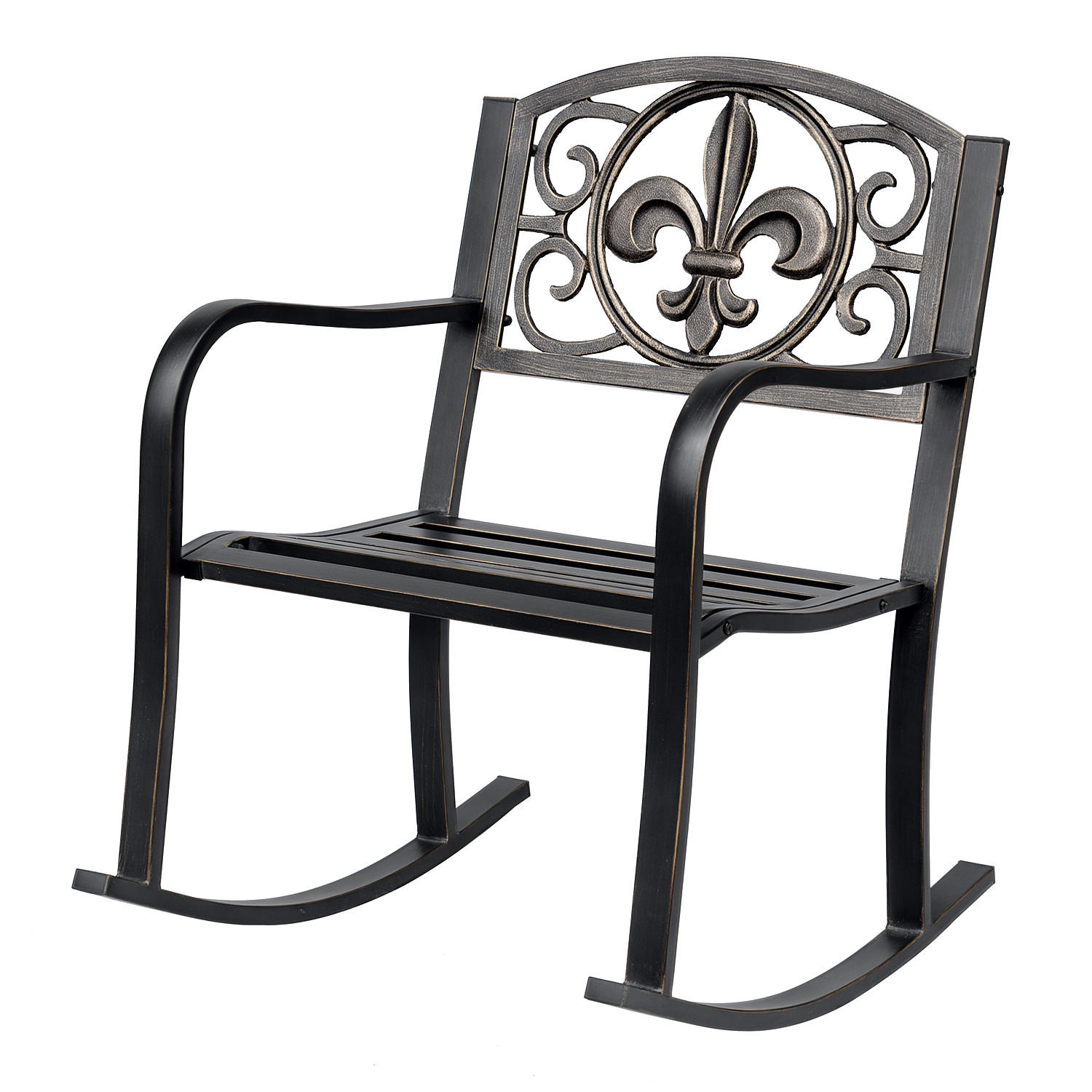 SCHAUKELSTUHL DE-06997 antik, Ornament, Metall Bronze - Bronzefarben, Metall (73/85/60cm) - ComfortXL