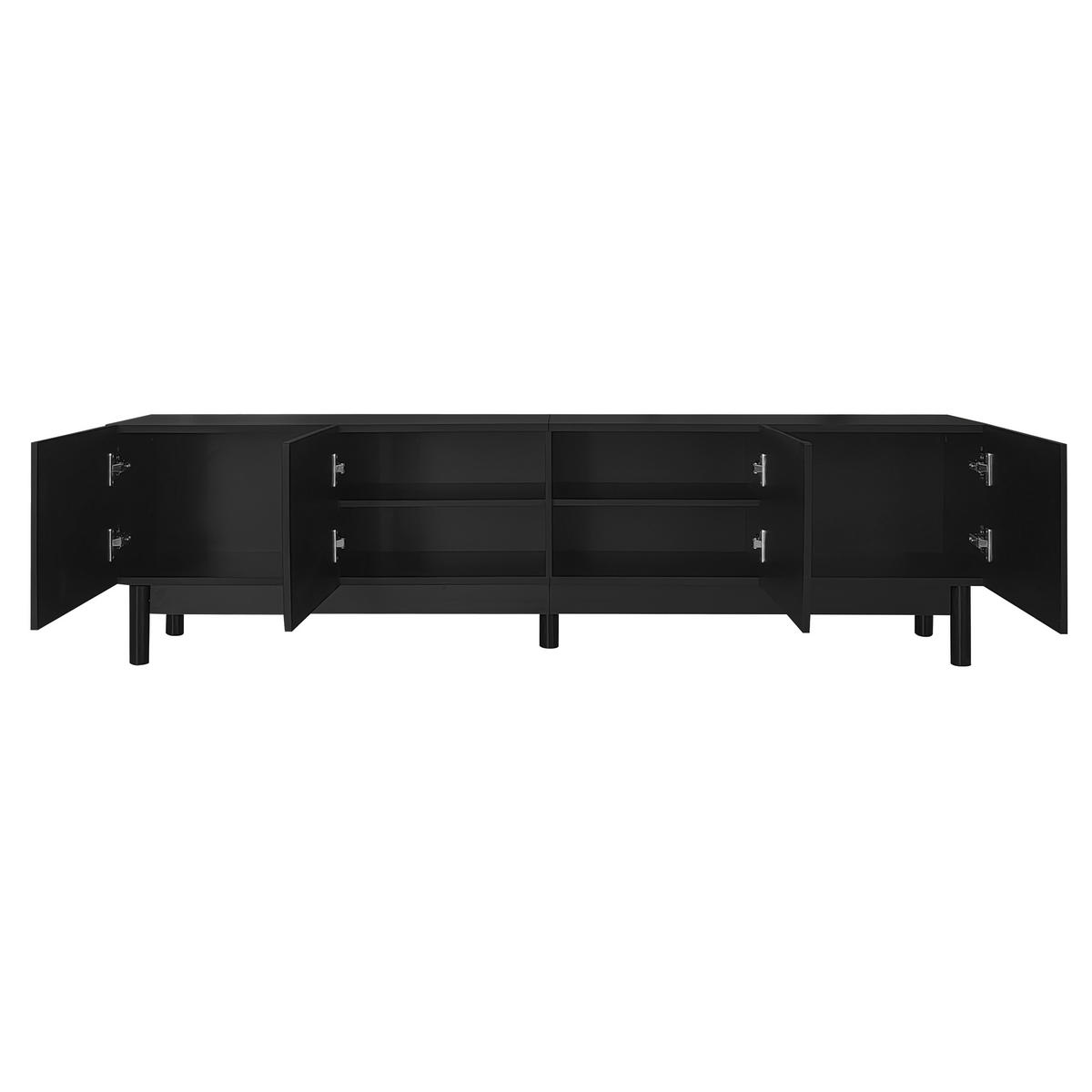 TV-LOWBOARD Schwarz 169/35/45.5 cm - Schwarz, Holzwerkstoff (169/45.5/35cm) - PANGIVO