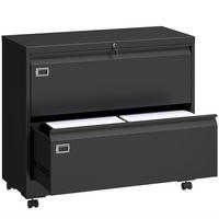 AKTENSCHRANK aus Stahl 90/40/78 cm Schwarz - Schwarz, Metall (40/77.4/90cm) - HOMCOM