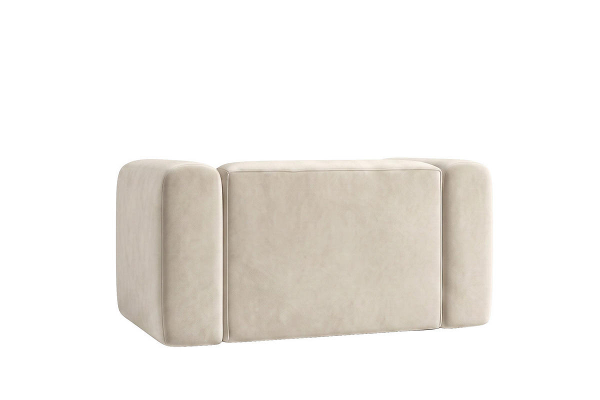 WOHNZIMMERSESSEL Aus Velvet-Stoff Bluvel, Creme, GRETA - Creme, Holz (137/70/89cm) - Kaiser Möbel