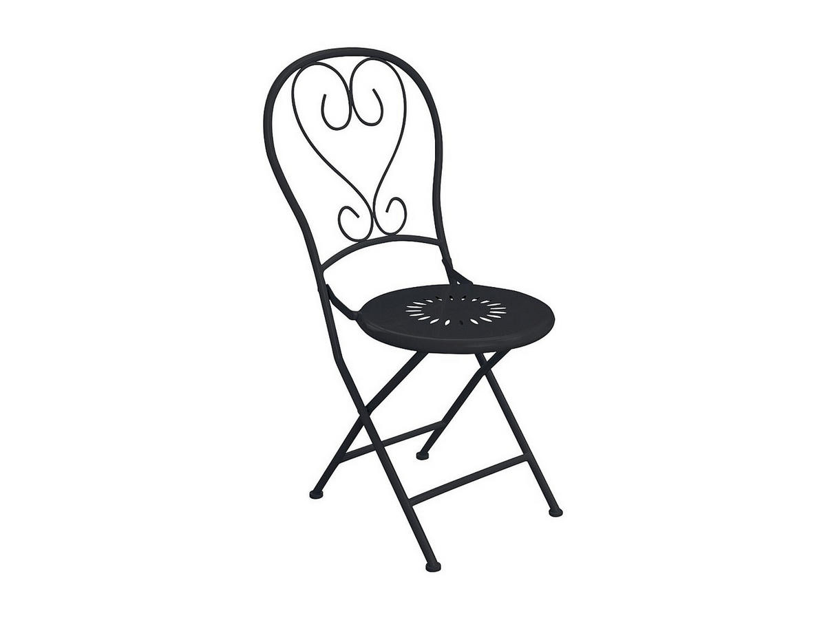 GARTENSTUHL - 41cm x 45cm - Stahl - anthrazitgrau - GUERMANTES - Anthrazit, Metall (41/90/45cm) - Vente-Unique