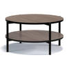 COUCHTISCH GERIS mit Ablageboden, Spanplatte, dunkebraun - Dunkelbraun/Schwarz, Holz/Metall (85/85/43cm) - KONSIMO®