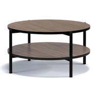 COUCHTISCH GERIS mit Ablageboden, Spanplatte, dunkebraun - Dunkelbraun/Schwarz, Holz/Metall (85/85/43cm) - KONSIMO®