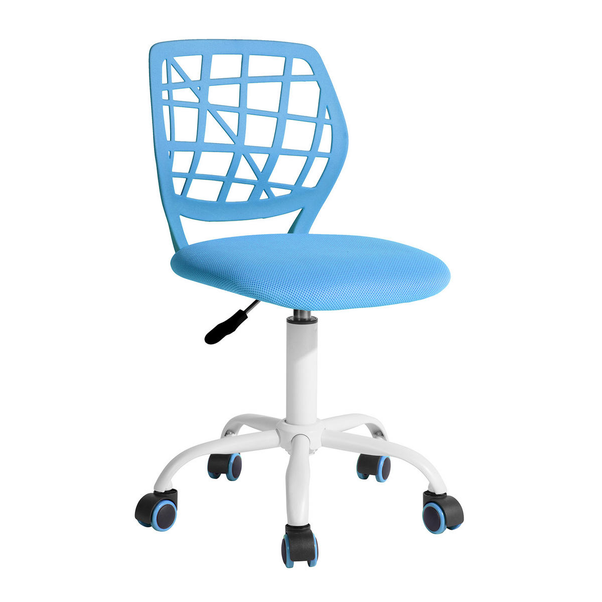 DREHSTUHL Blau - Blau/Weiß, Metall (38/85/39cm) - Urban Meuble