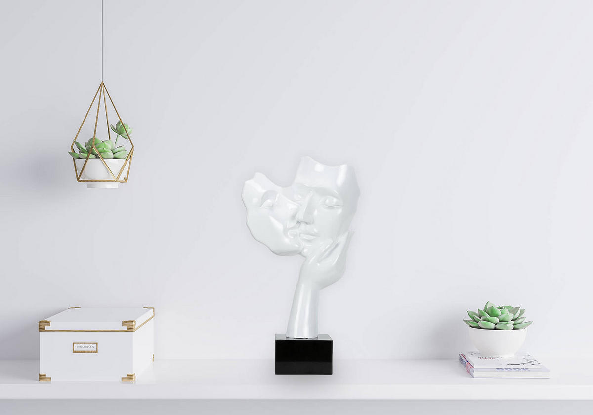 SKULPTUR Weiß 27/50 cm - Weiß, Stein (4.6/50/14cm) - KUNSTLOFT