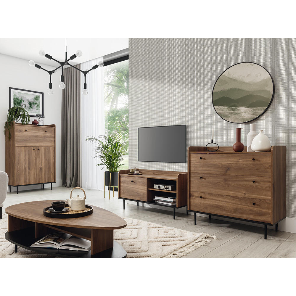 WOHNZIMMER-SET 4-TLG. Varedo-132 - Braun, Holzwerkstoff (399/140/62cm) - Lomado